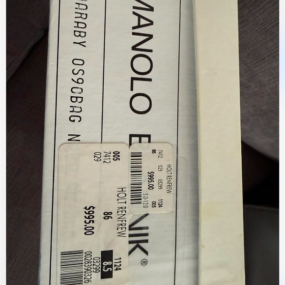 Manolo Blahnik Gunmetal Peep-Toe Heels - Picture 15 of 15